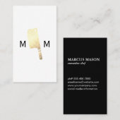 Gouden Metallic Butcher Knife Monogram Visitekaartje (Voorkant / Achterkant)