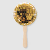 Gouden Metallic Disco Bal Handwaaier (Achterkant)