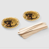 Gouden Metallic Disco Bal Handwaaier (Niet-gemonteerd)