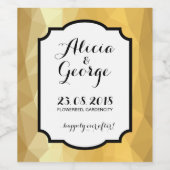 Gouden metallic effect bruiloft wijn label etiket (Enkel label)