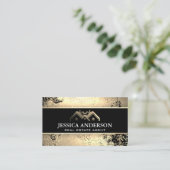 Gouden Metallic Eigendom Logo | Gouden Kwast Spikk Visitekaartje (Staand voorkant)