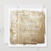 Gouden Metallic Elegante Bewaar de Datum Save The Date (Voorkant)
