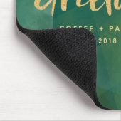 Gouden metallic en groene seizoenen groeten muismat (Hoek)