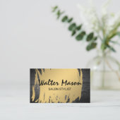 Gouden Metallic geborsteld | Gekrabd metaal Visitekaartje (Staand voorkant)