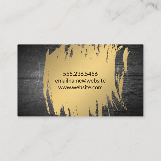 Gouden Metallic geborsteld | Gekrabd metaal Visitekaartje (Achterkant)