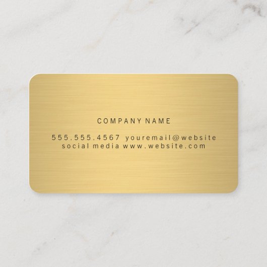 Gouden Metallic Geborstelde Achtergrond Visitekaartje (Achterkant)