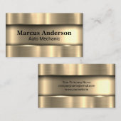 Gouden Metallic Geborstelde Achtergrond Visitekaartje (Voorkant / Achterkant)