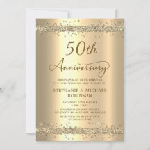 Gouden Metallic Glitter 50ste Huwelijksverjaardag
