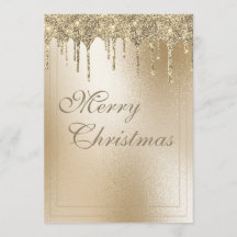 Gouden Metallic Glitter Drip Elegante Kerst