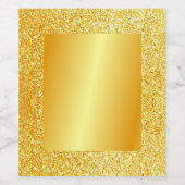 Gouden Metallic Glitter Uitzicht Elegante Lege Sja Wijn Etiket (Enkel label)