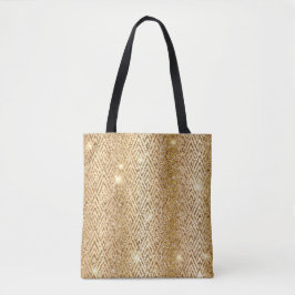 Gouden Metallic Gradiënt & Glitter Glam Art Deco Tote Bag