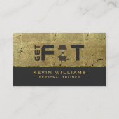 Gouden Metallic Grunge Textuur Fitness Trainer Visitekaartje (Voorkant)