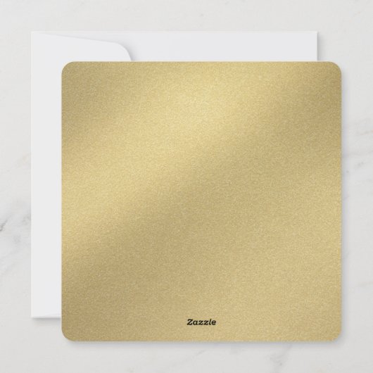 Gouden Metallic Hulstbes Kerst Foto Plat Kaart (Achterkant)