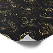 Gouden Metallic Kalligrafie Script Kunstposter Poster (Hoek)