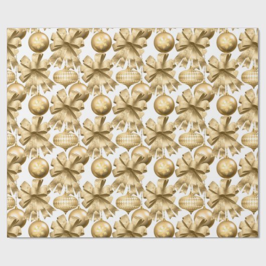 Gouden Metallic Kerstversieringen Cadeaupapier (Vlak)