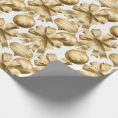 Gouden Metallic Kerstversieringen Cadeaupapier (Hoek)