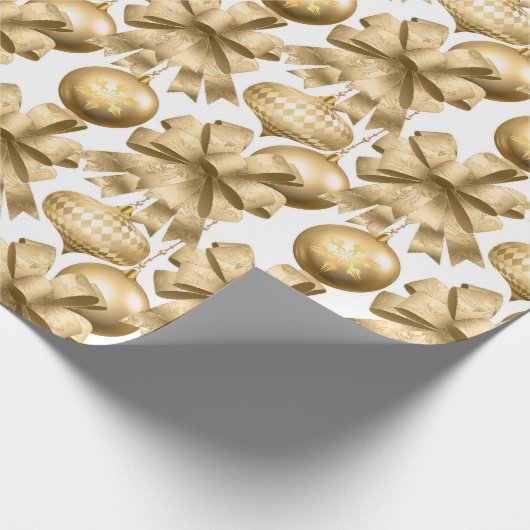 Gouden Metallic Kerstversieringen Cadeaupapier (Hoek)