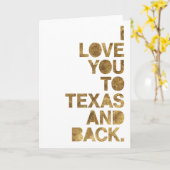 Gouden Metallic Liefde Van Texas tot terug Kaart (Gele Bloem)