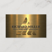 Gouden Metallic Logo en Achtergrond Visitekaartje (Voorkant)