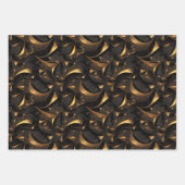 Gouden Metallic look Fractal ontwerpen Inpakpapier Vel (Voorkant 3)