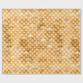 Gouden Metallic Look Zeemeermin Schalen Cadeaupapier (Vlak)