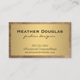 Gouden Metallic Lux Leren Rand Visitekaartje