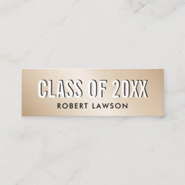 Gouden Metallic Luxe Klas Afstudeer Naamkaart Mini Visitekaartje