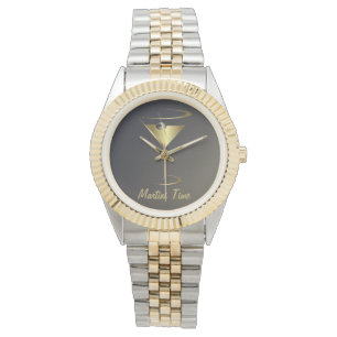 Gouden Metallic Martini tijd Horloge