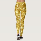 Gouden Metallic Metaal Glam Glitter Glans Leggings (Achterkant)