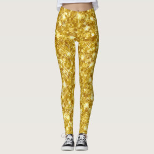 Gouden Metallic Metaal Glam Glitter Glans Leggings