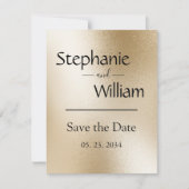 Gouden Metallic Moderne Elegante Stijlvolle Save The Date (Voorkant)