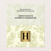 Gouden Metallic Monogram | Jeneverbes Tak Visitekaartje (Buitenkant ongevouwen)