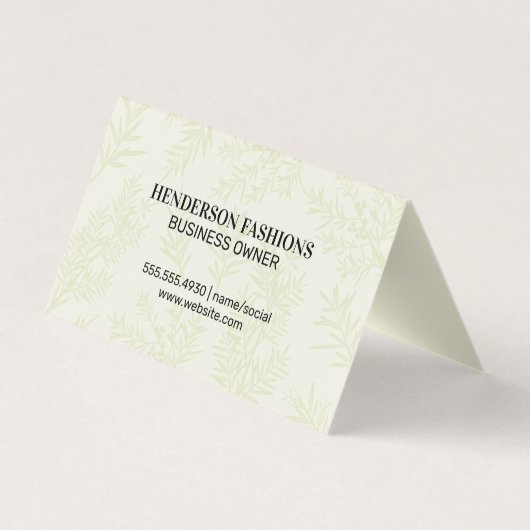 Gouden Metallic Monogram | Jeneverbes Tak Visitekaartje (Achterkant)