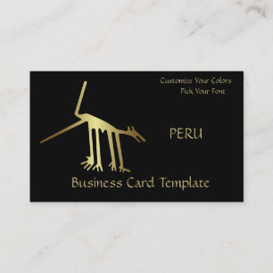 Gouden Metallic Oude Logo Peru Lijnen Visitekaartje