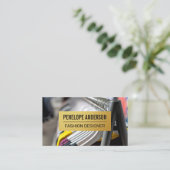 Gouden Metallic Patroon | Hangende Kledingrek Visitekaartje (Staand voorkant)