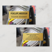 Gouden Metallic Patroon | Hangende Kledingrek Visitekaartje (Voorkant / Achterkant)