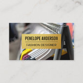 Gouden Metallic Patroon | Hangende Kledingrek Visitekaartje (Voorkant)