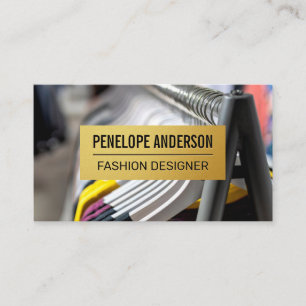 Gouden Metallic Patroon   Hangende Kledingrek Visitekaartje