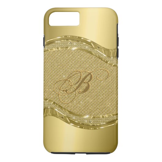 Gouden Metallic Print met Diamanten Patroon Case-Mate iPhone Case (Achterkant)