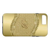Gouden Metallic Print met Diamanten Patroon Case-Mate iPhone Case (Achterkant (Horizontaal))