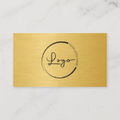 Gouden Metallic Professionele Bedrijfslogo QR-code Visitekaartje (Achterkant)