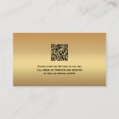 Gouden Metallic QR-code en foto professioneel Visitekaartje (Achterkant)
