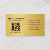 Gouden Metallic QR Code Minimalistische Profession Visitekaartje (Voorkant)