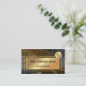 Gouden Metallic QR Professionele Monogram Ontwerp Visitekaartje (Staand voorkant)