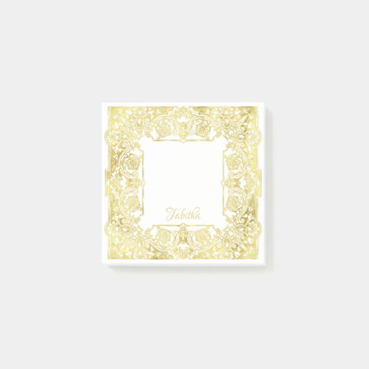 Gouden metallic rand  custom elegantie post-it® notes (Voorkant)