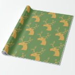 Gouden Metallic Rendier Rudolph Holiday Christmas Cadeaupapier<br><div class="desc">Dit ontwerp werd gecreeerd door digitale kunst. Het kan worden gepersonaliseerd door de aanpassingsknoop te klikken en de kleur te veranderen, een naam, initialen of uw favoriete woorden toe te voegen. Neem contact met me op colorflowcreations@gmail.com als je dit ontwerp op een ander product wilt gebruiken. Koop mijn oorspronkelijke abstracte...</div>