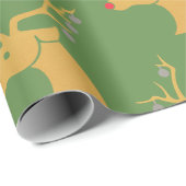 Gouden Metallic Rendier Rudolph Holiday Christmas Cadeaupapier (Rol Hoek)