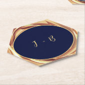 Gouden Metallic Roos Print Papieren Onderzetter (Schuin)