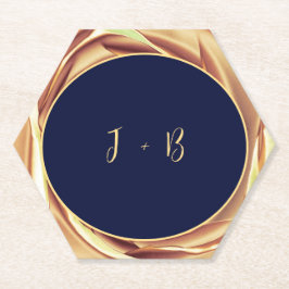 Gouden Metallic Roos Print Papieren Onderzetter