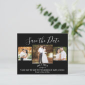 Gouden Metallic Rozen Trouwfoto Save the Date (Staand voorkant)